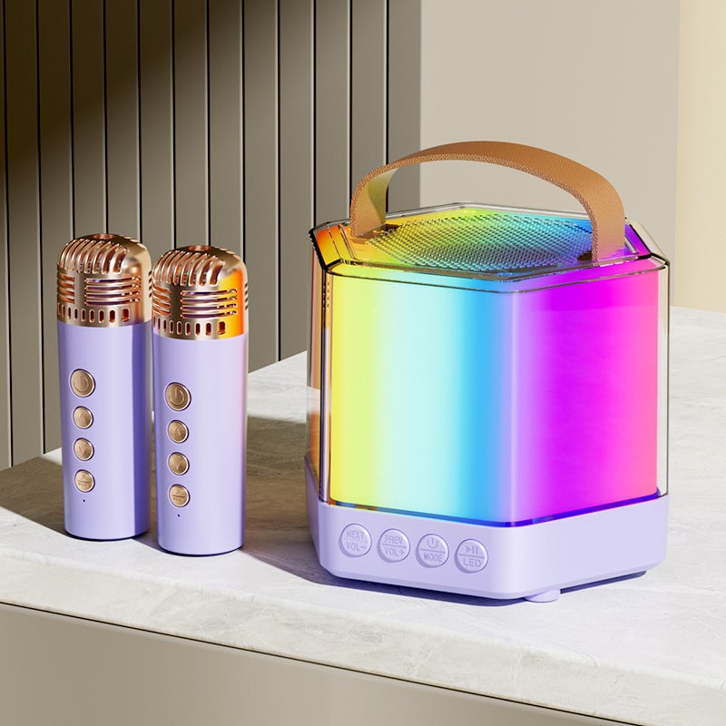 Q6 Wireless Bluetooth Audio Home Colorful Karaoke Microphone Portable Outdoor Speaker Microphone All-In-One Machine - Image 1